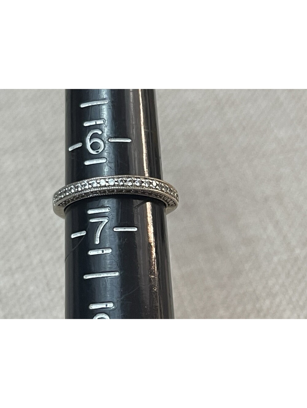 Sterling Silver Round CZ Cubic Zirconia Wedding Band Ring Square Shank Size 6.5